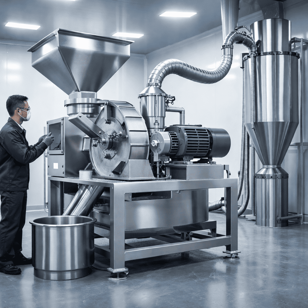Yinda Machinery hammer mill grinder system with dust collection configuration