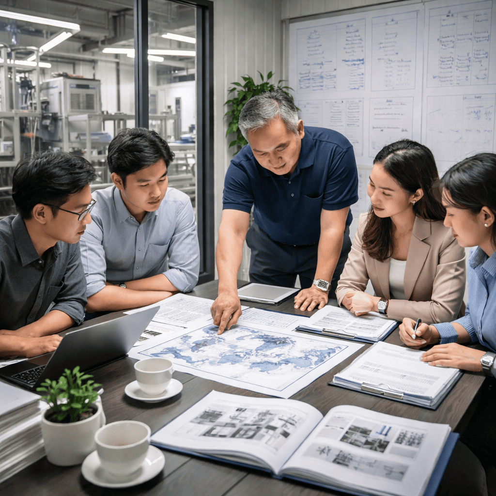 Yinda Machinery workshop and engineering team development