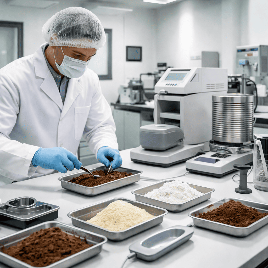Material testing laboratory for food powder processing validation