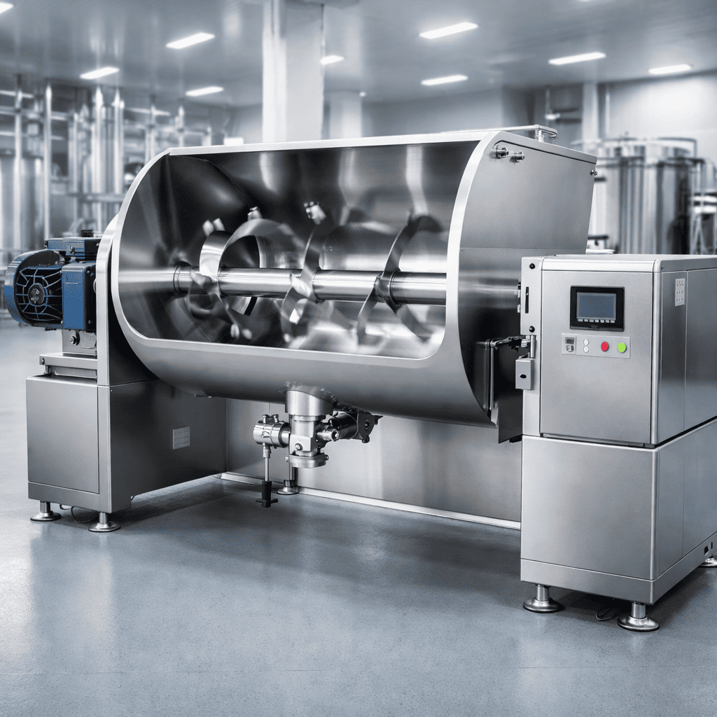 YDCH Series Trough Mixer -- U-shaped stainless steel mixing trough with agitator shaft