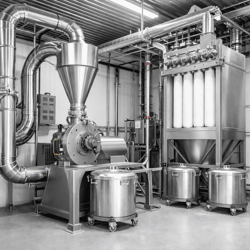 Chemical powder milling and processing equipment