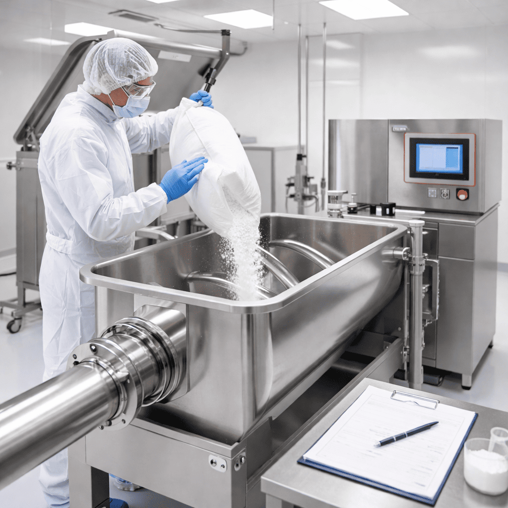 Pharmaceutical powder mixing application