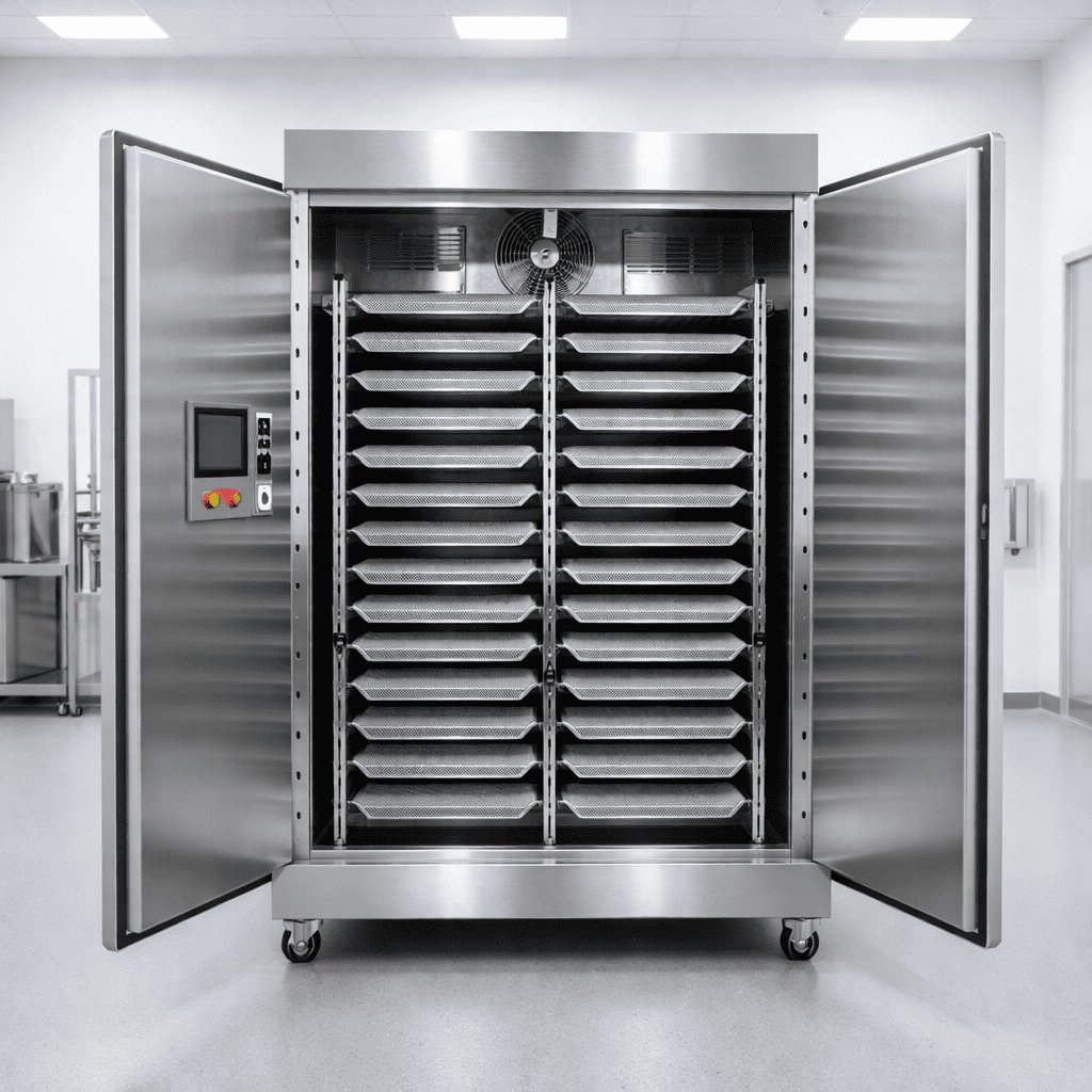 Batch cabinet tray dryer