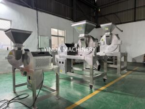 Stainless-steel YDWS herbal grinding machines in the workshop