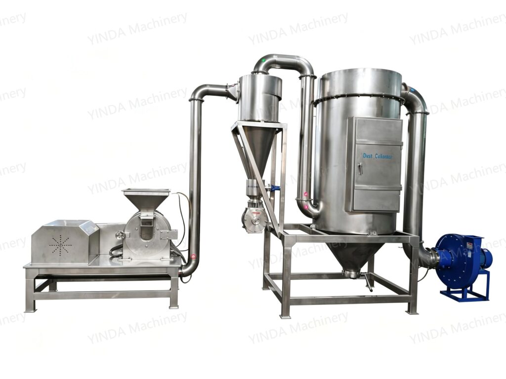 YDWS pin mill system with cyclone separator and dust collector