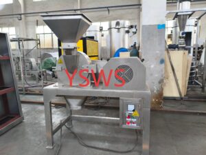 Stainless-steel YDWS pin mill with feed hopper and integrated control cabinet