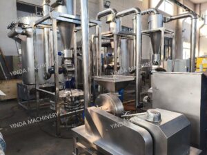 YDWS cyclone dust-free pin mill system for Ayurvedic herb powder