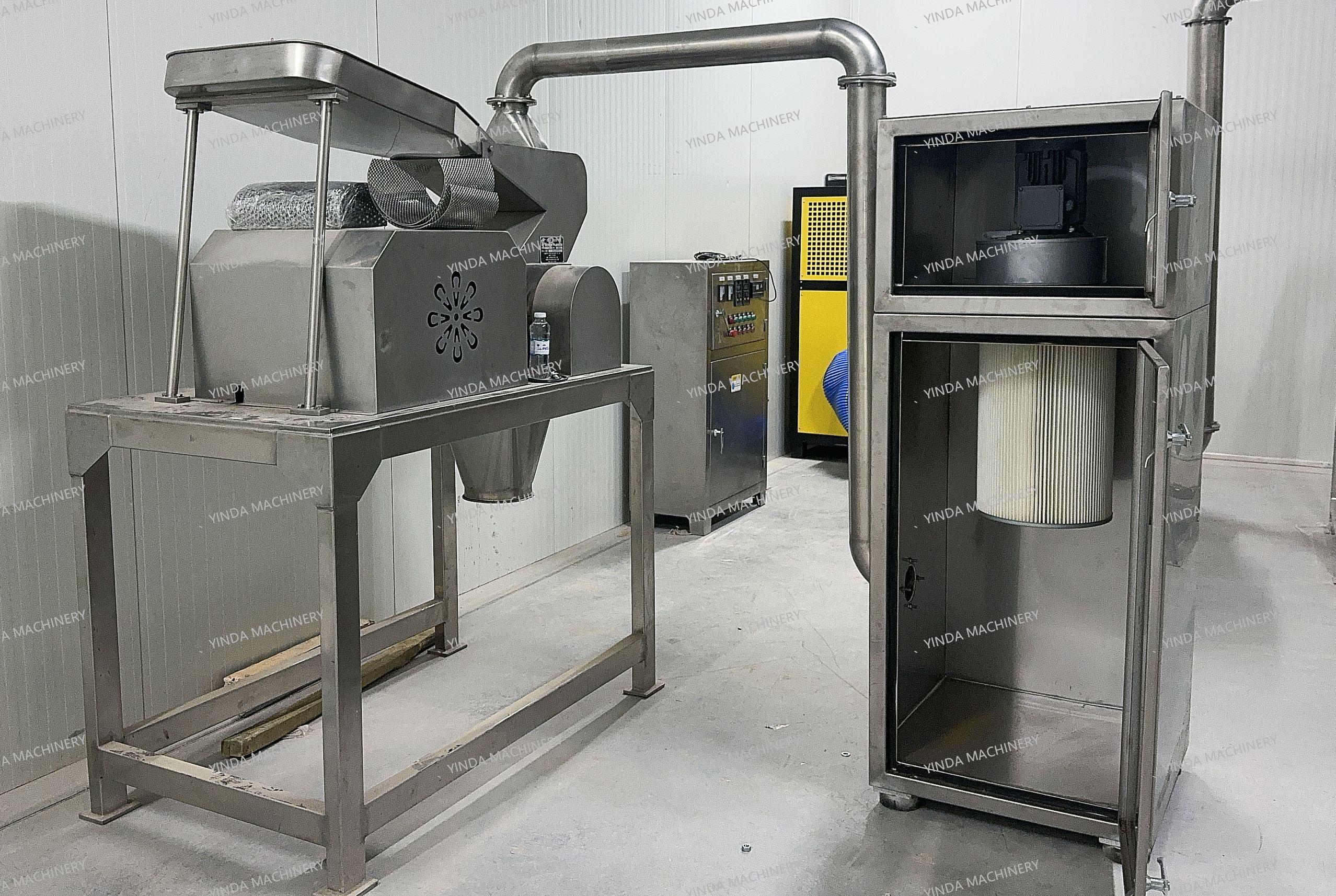 YINDA YDCS coarse crusher with enclosed dust collection system for coconut oil cake