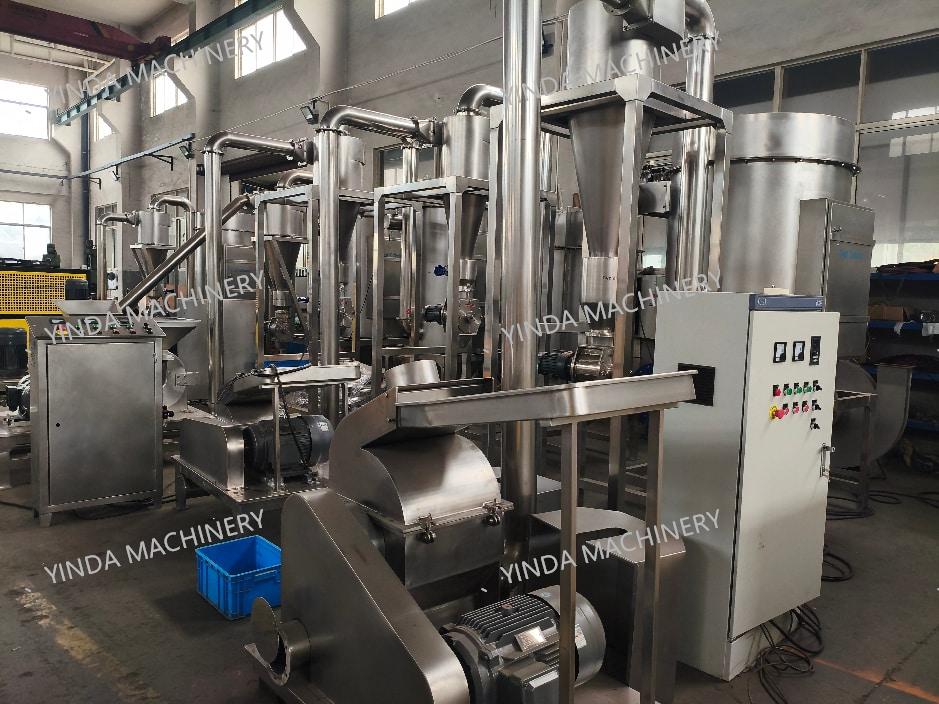 YINDA YDGS stainless steel hammer mill grinding line with cyclone and dust collection