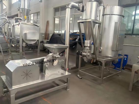 YINDA YDWS pin mill system with cyclone separator and dust collection equipment